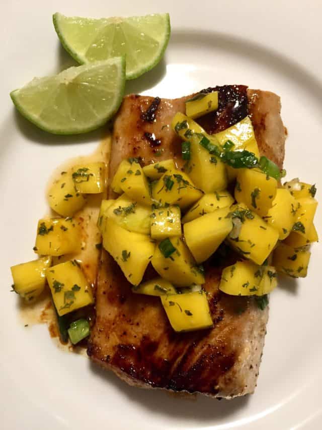 Chili Lime Mahi Mahi with Mango Salsa - FlyPeachPie