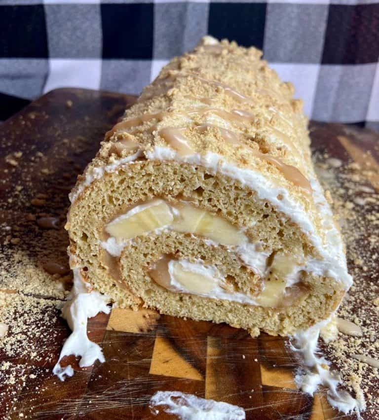 Banoffee Swiss Roll - FlyPeachPie