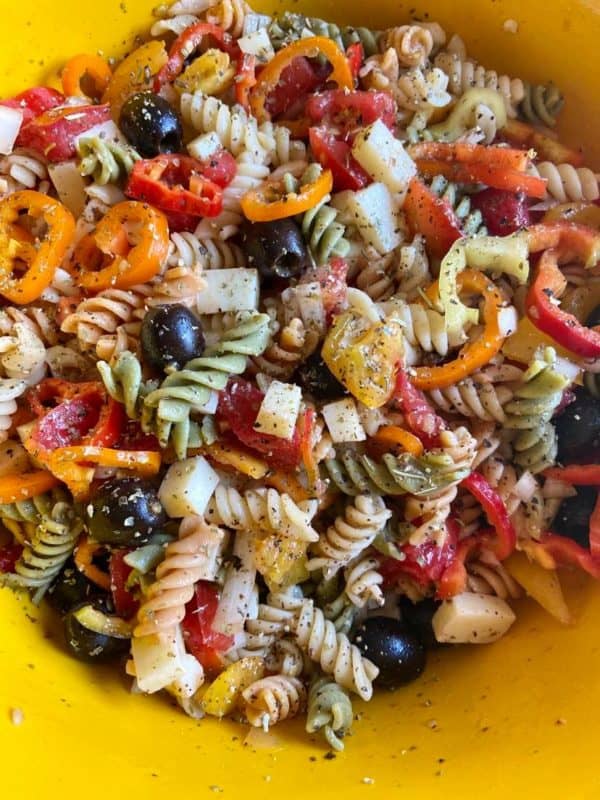 Garden Rotini Pasta Salad - FlyPeachPie