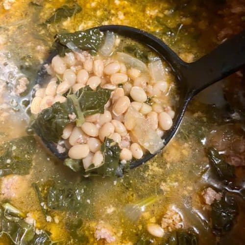 Instant Pot Sausage, Kale and White Bean Soup FlyPeachPie