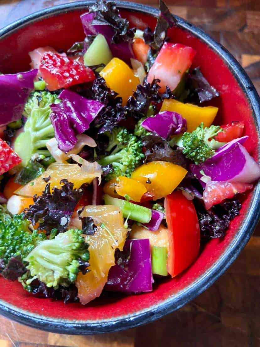 Rainbow Crunch Chopped Salad - FlyPeachPie