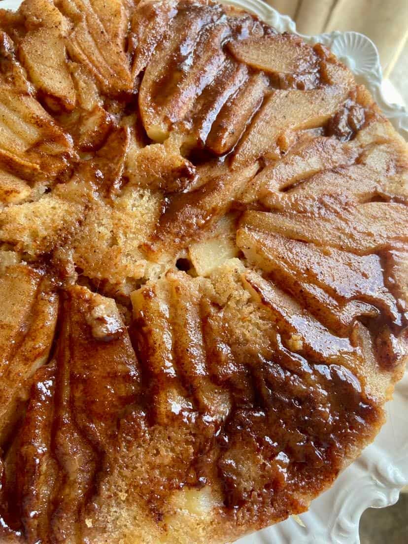 Upside Down Pear Cake - FlyPeachPie